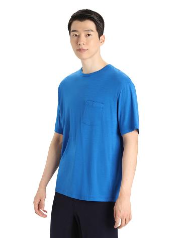 T Shirts Icebreaker Merino Granary Corta Sleeve Pocket Homme Bleu | FR 1157EBCX